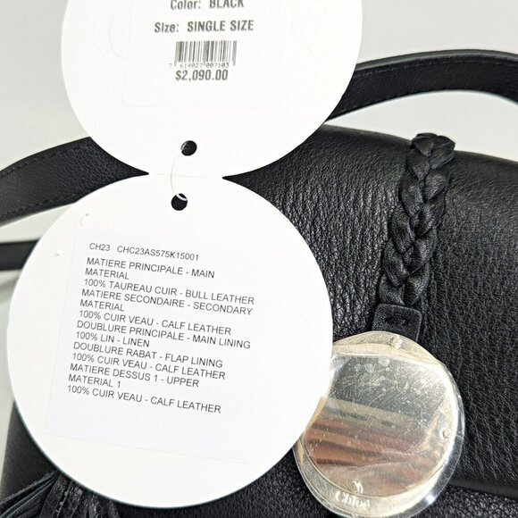 Chloe Penelope Women's Braid Detail Mini Shoulder Bag in Black (MSRP $2,090) - Picture 6 of 11